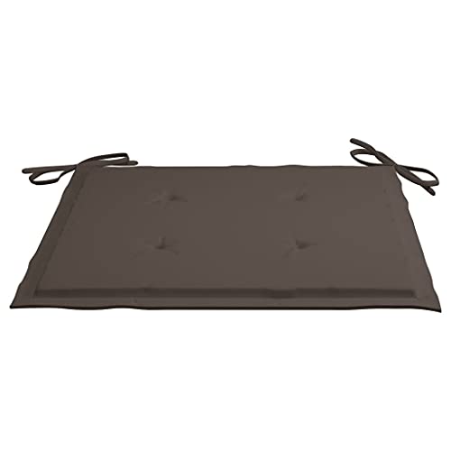 Teak Folding Patio Chairs with Taupe Cushions, 8 pcs P630887