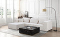 129.13 inches L Shaped Modular Sofa Couch with Ottoman, White Sectional Sofa with Reversible Chaise for Living Room Apartment Home Office (3 Seat)