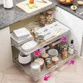 Pull Out Cabinet Organizer, Expandable(20.9"~37.9") Cabinet Drawers Slide Out, Adjustable Width Roll 0ut Shelf Cabinet Organizer for Kitchen Base Cabinet Organization (X-Large, 2Pack)