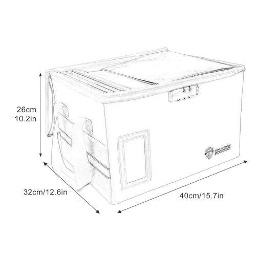 Fireproof Document Box with Lock, File Organizer for Home Office, Pink X28697