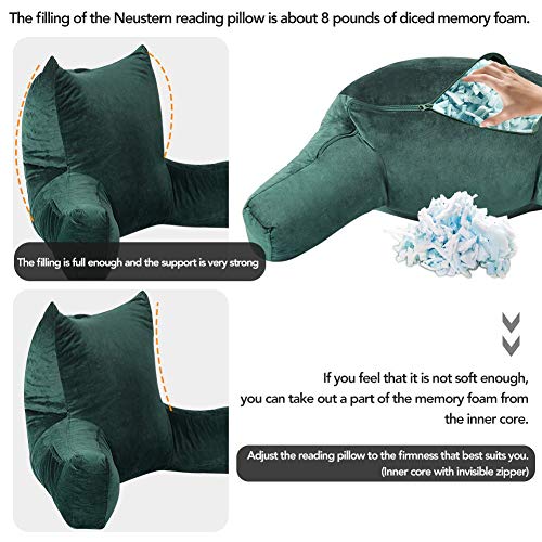 Reading Pillow Bed Wedge with Arms Memory Foam Backrest I681