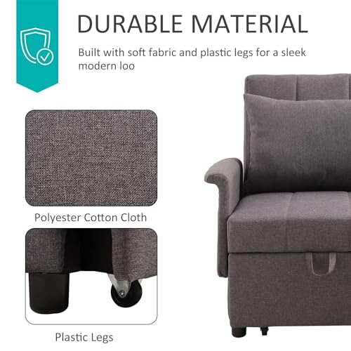 Convertible Sleeper Chair Bed with Adjustable Backrest and Pillow U634
