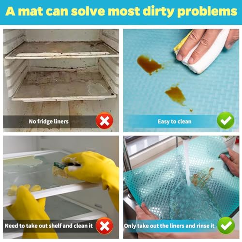 Bloss Refrigerator Liners Mats, Washable Fridge Shelf Covers, 18"X157" X695