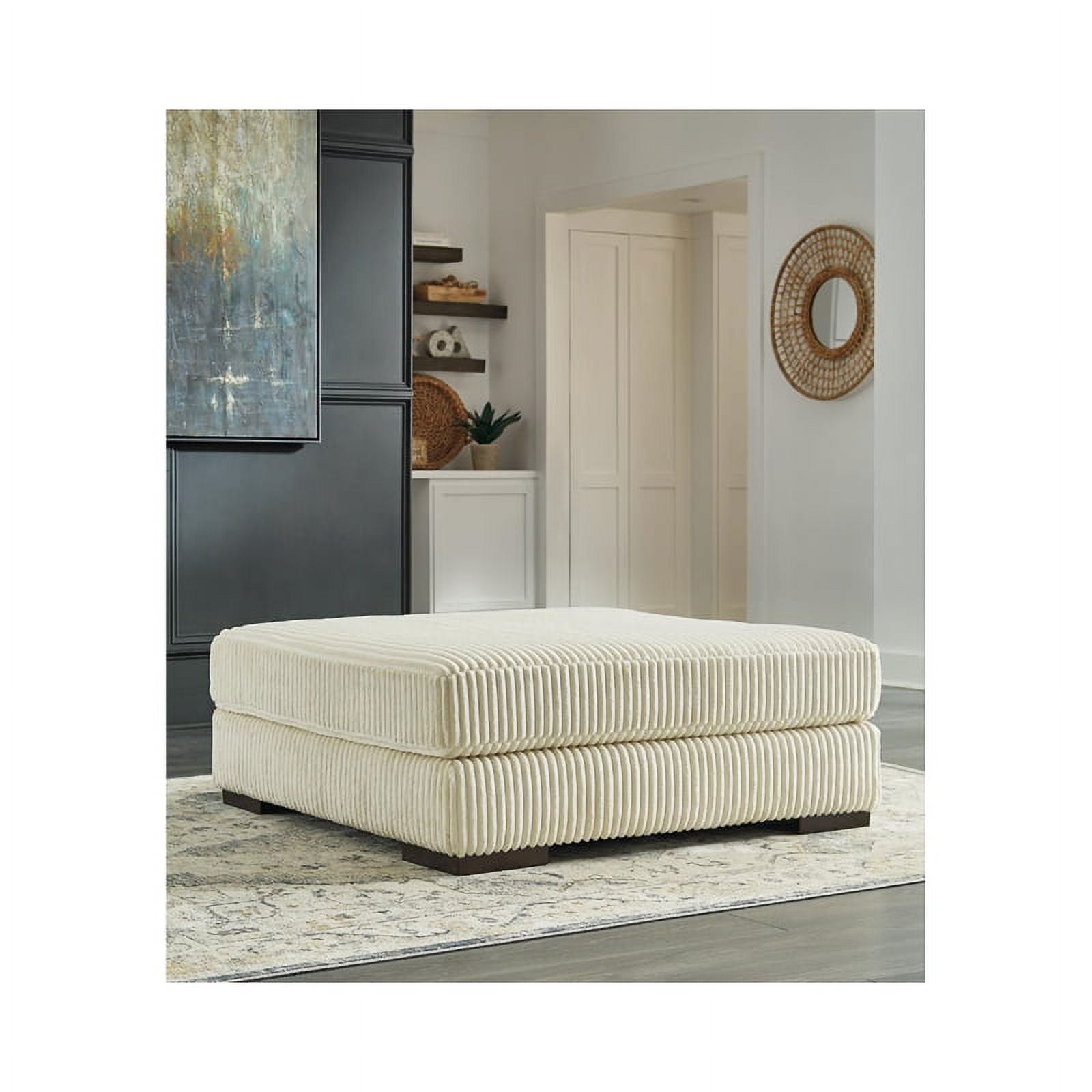 Ashley Furniture Lindyn Oversized Fabric Accent Ottoman Ivory R241785