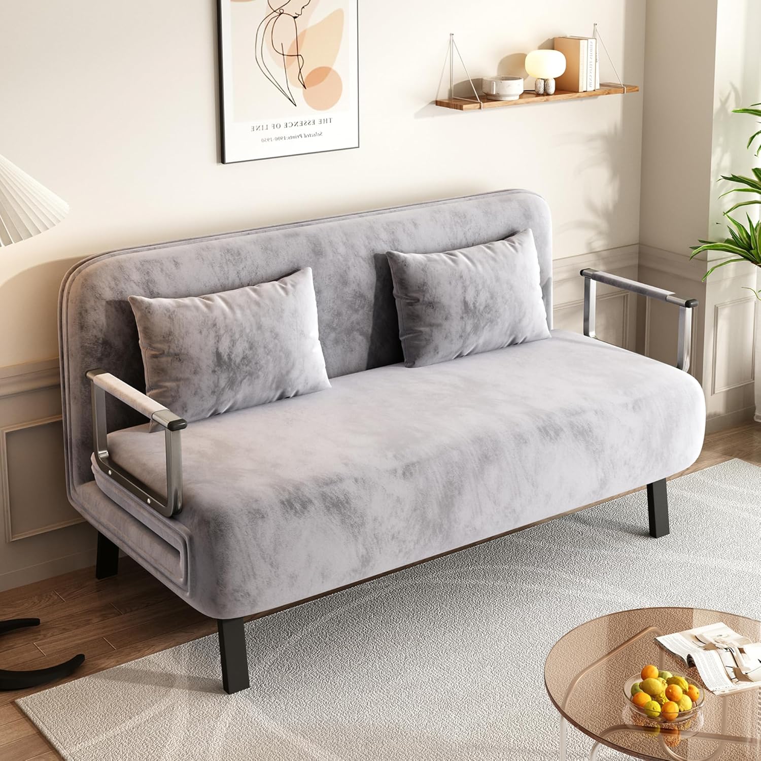 Folding Chair Bed Convertible Sleeper Sofa with Adjustable Backrest Z330037