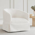 Swivel Accent Chair Modern Barrel Armchair for Bedroom Nursery Reading Waiting Living Room, 22-inch Wide Seat, Sand