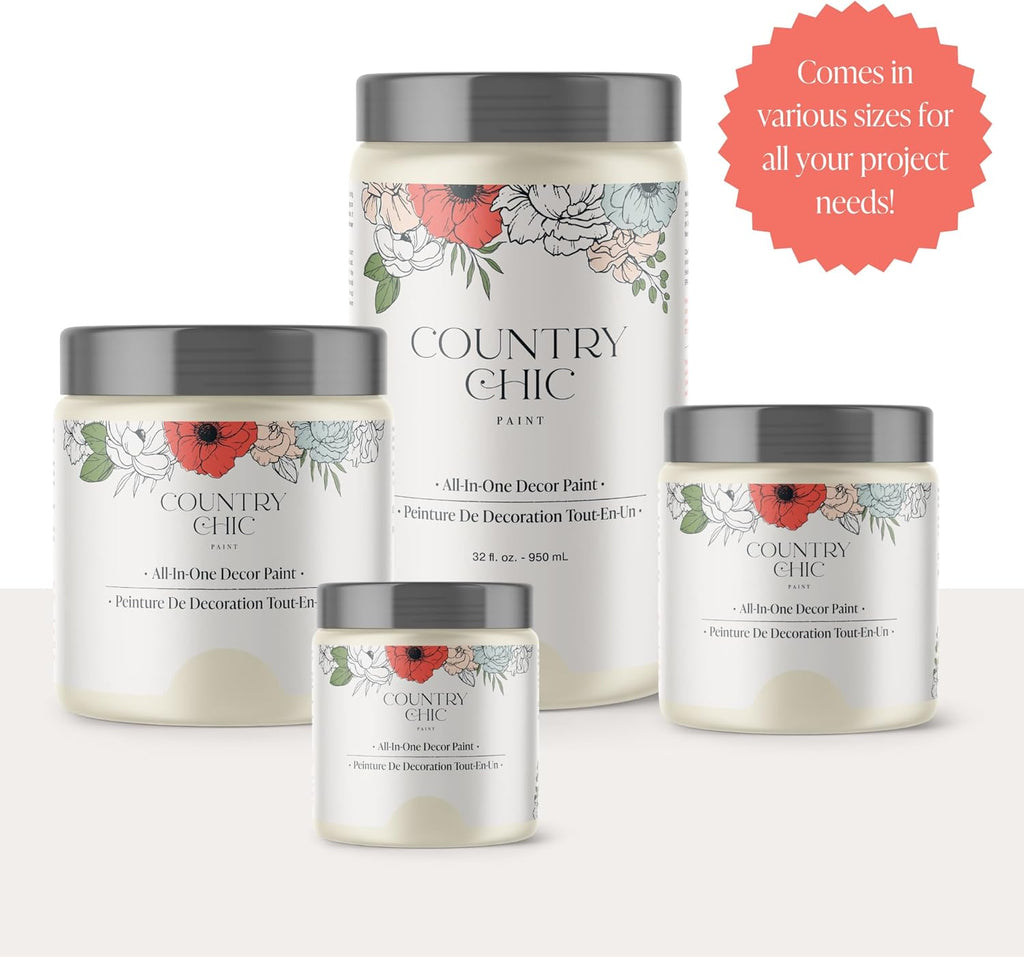 Country Chic Paint Chalk Style All-in-One Paint for Furniture, White Half Pint 8oz Y83668