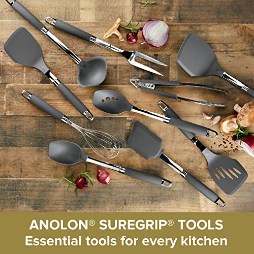 Anolon SureGrip Nonstick Kitchen Utensil Set, 5 Piece, Graphite S7615