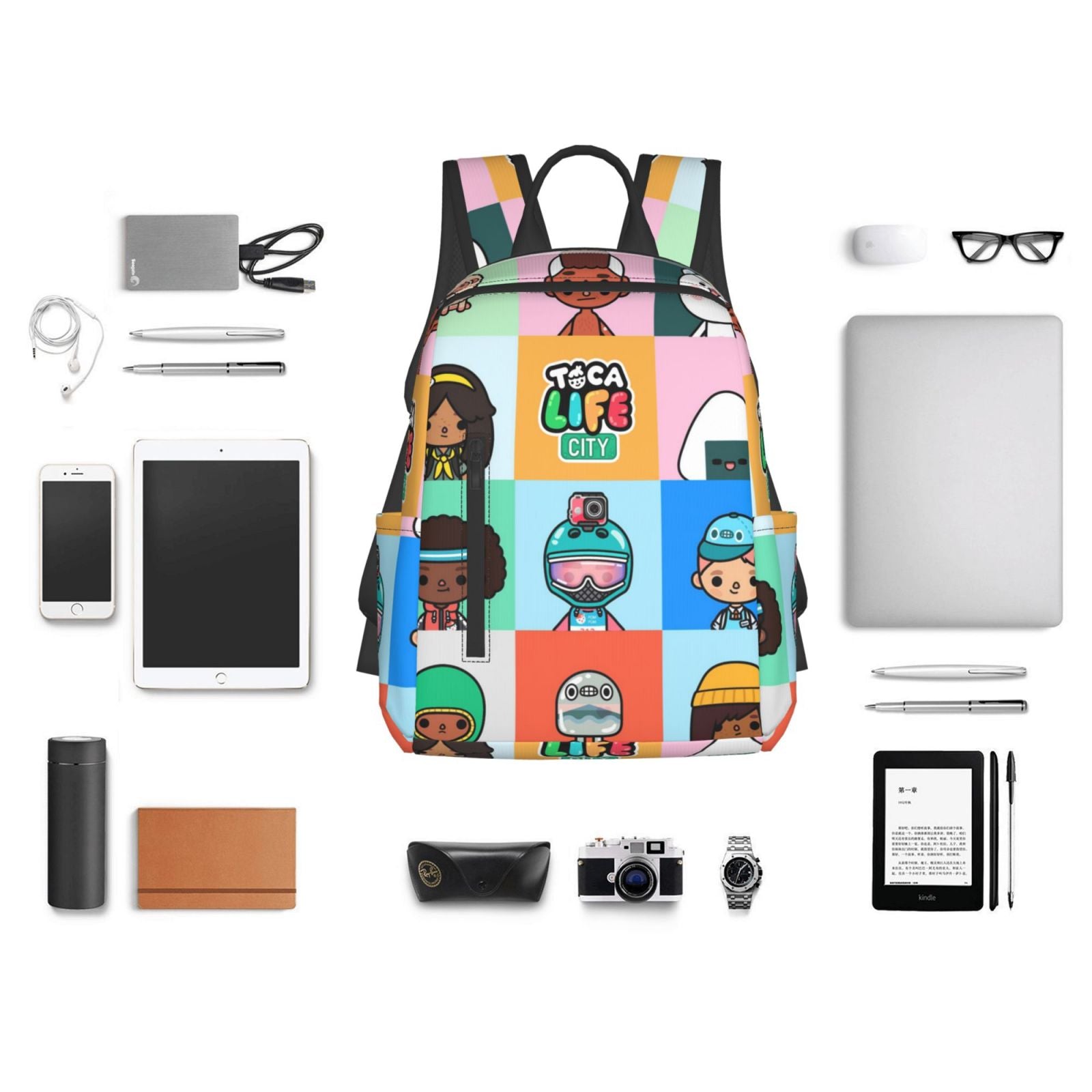 Toca Boca Life Backpack Student School Bag Lightweight Unisex D387651
