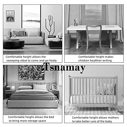 4" Self-Adhesive Furniture Risers for Beds and Tables, Black L37886