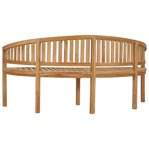 Banana Bench 70.9" Solid Teak Wood Bench for Garden, Patio or Living Room H6362