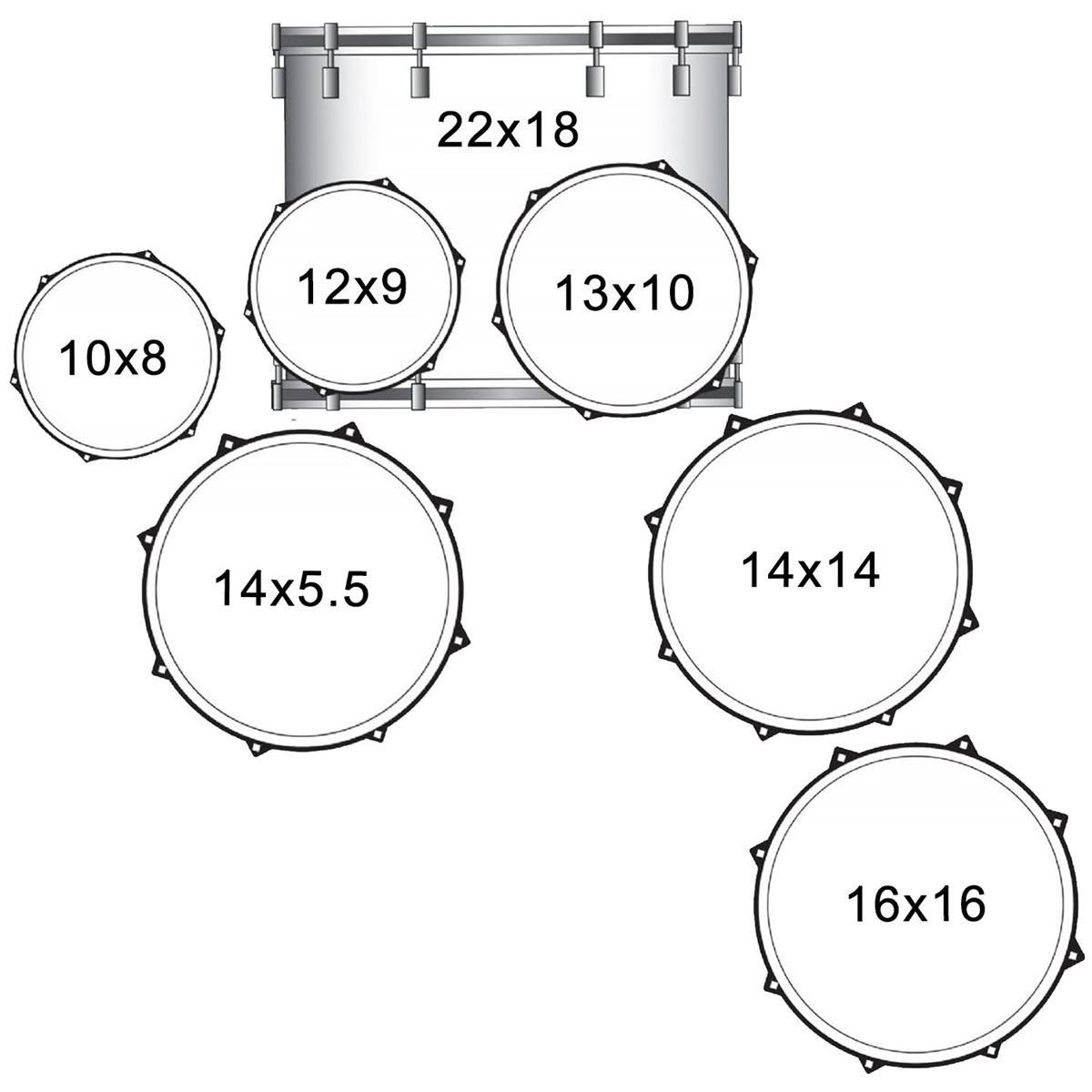 Sawtooth Command Series 7-Piece Drum Set Shell Pack, Silver Streak A85096