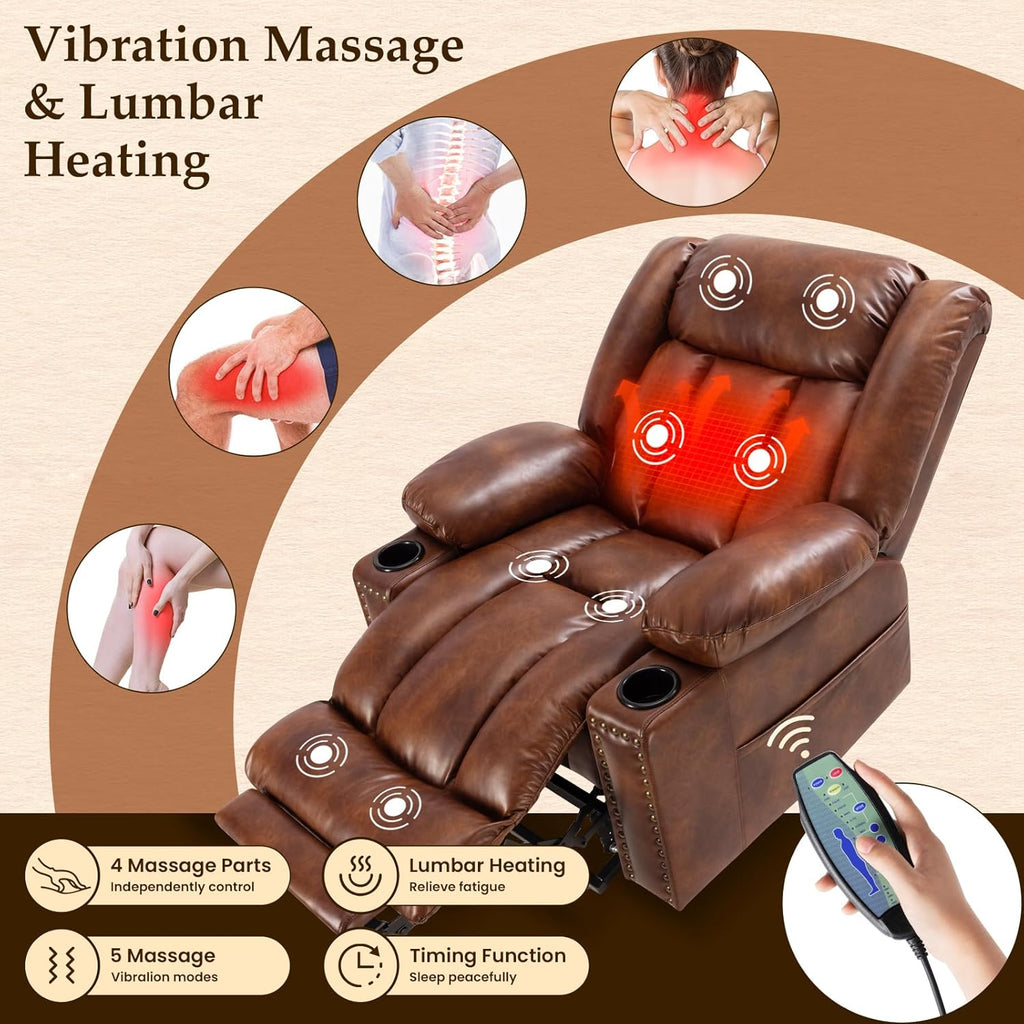 Power Lift Recliner for Elderly with Heat and Massage, Extended Footrest X9281