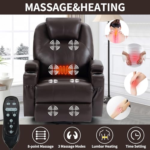 Power Lift Recliner Chair for Elderly with Heat and Massage, Remote Control, Black R52510