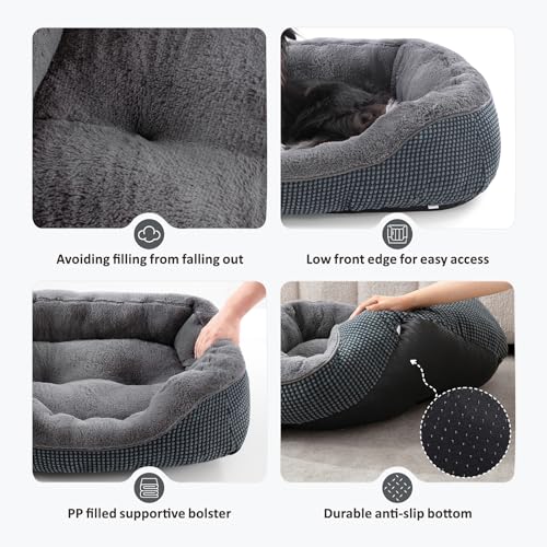 INVENHO Small Dog Bed Washable Orthopedic Pet Bed with Anti-Slip Bottom A5449