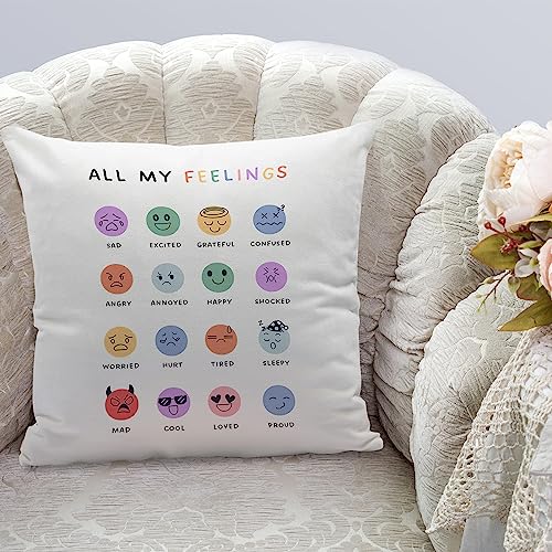 Mood Meter Pillow Covers 20x20 with Multiple Expressions P39389