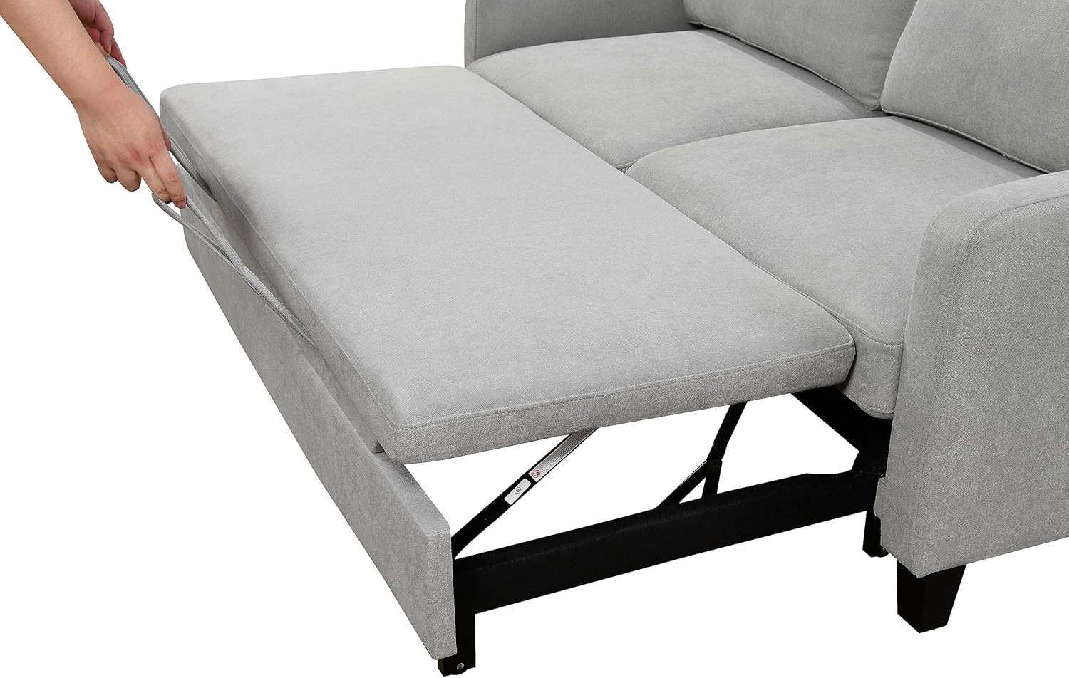 69" 3 in 1 Convertible Queen Sleeper Sofa Bed, Modern Fabric Loveseat Futon, Light Gray M509