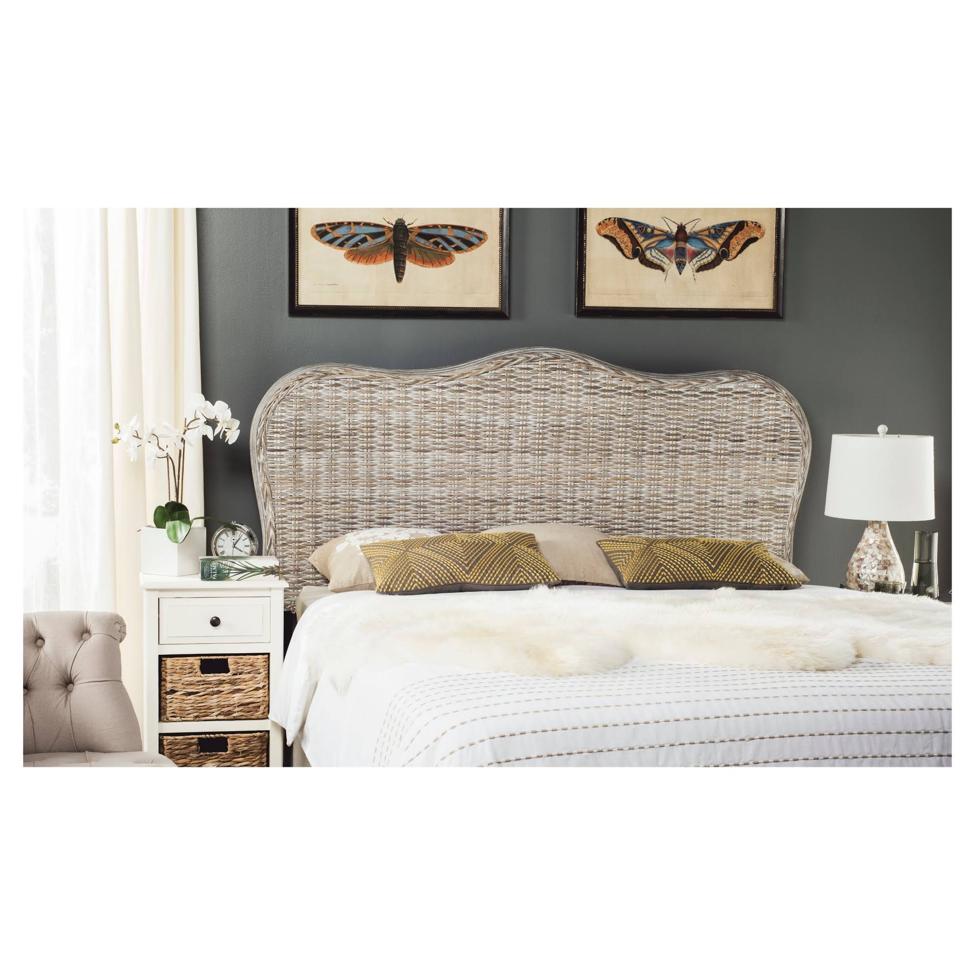 Safavieh Imelda White Washed Headboard Full D4334