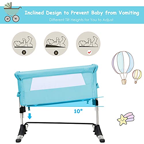BABY JOY Baby Bedside Crib, Portable Travel Bassinet with Carrying Bag, Grey E759749