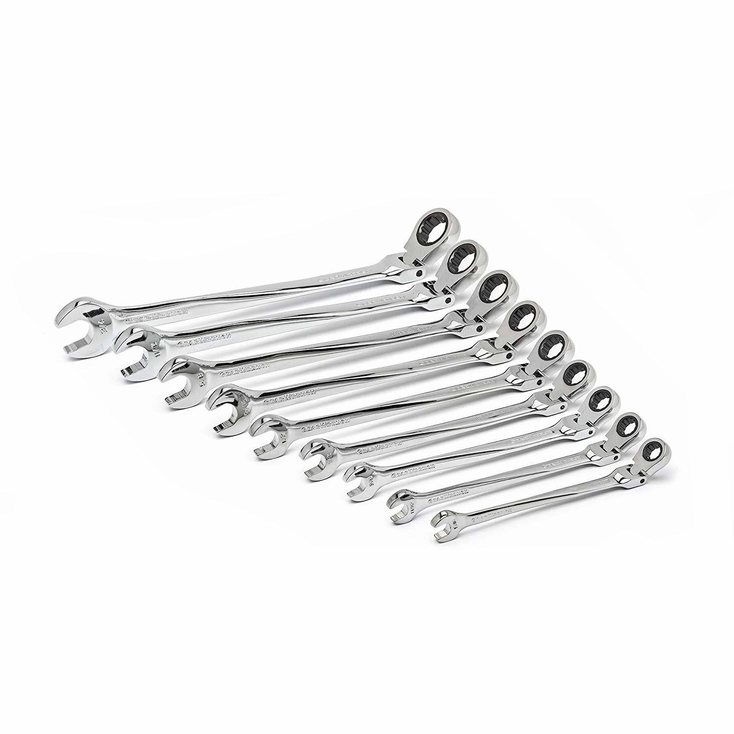GearWrench 85298 9 Piece X-Beam SAE Flex Combination Ratcheting Wrench Set K744