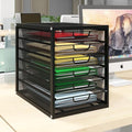 Natwind Mesh Desk Organizer with 4 Tier Sliding Drawers, Office Supplies Desktop Organizers and Accessories Stationery Storage, Paper Sorter, File Binder Organizer for Home Office School,Black