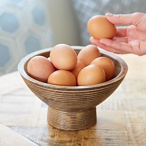 S.B ARTS Wooden Mango Wood Serving Bowl, Handmade Rustic Centrepiece S4015