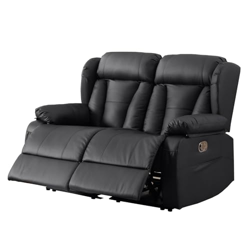 58.3" RV Loveseat Recliner Sofa with Side Pockets, Brown I1007