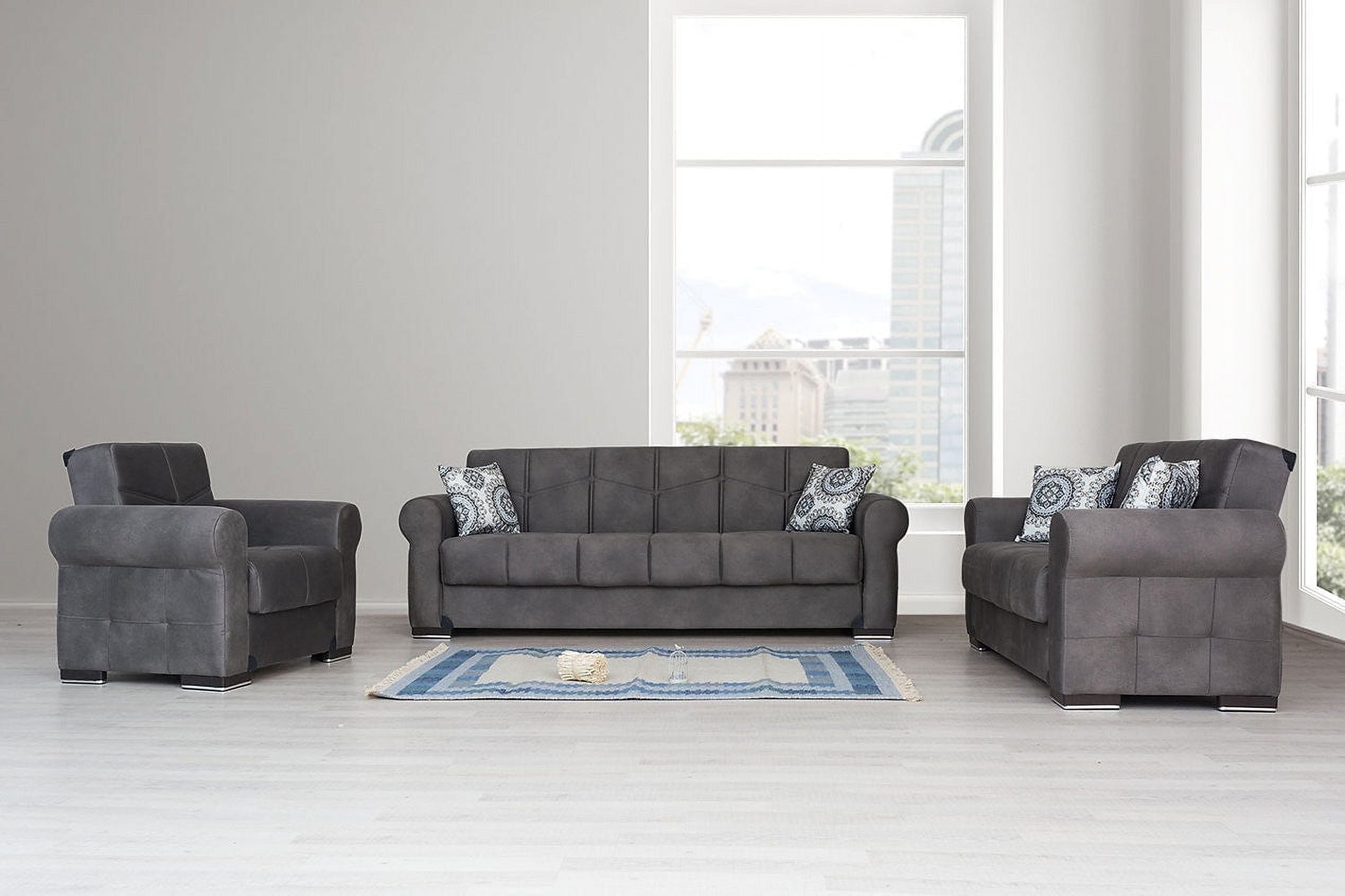 Togo Gray Tufted Back Sofa Bed W228