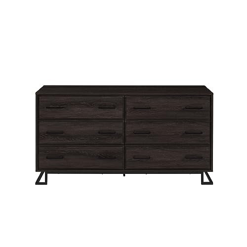 Walker Edison Togo 6-Drawer Dresser, 56 Inch, Coastal Oak G313