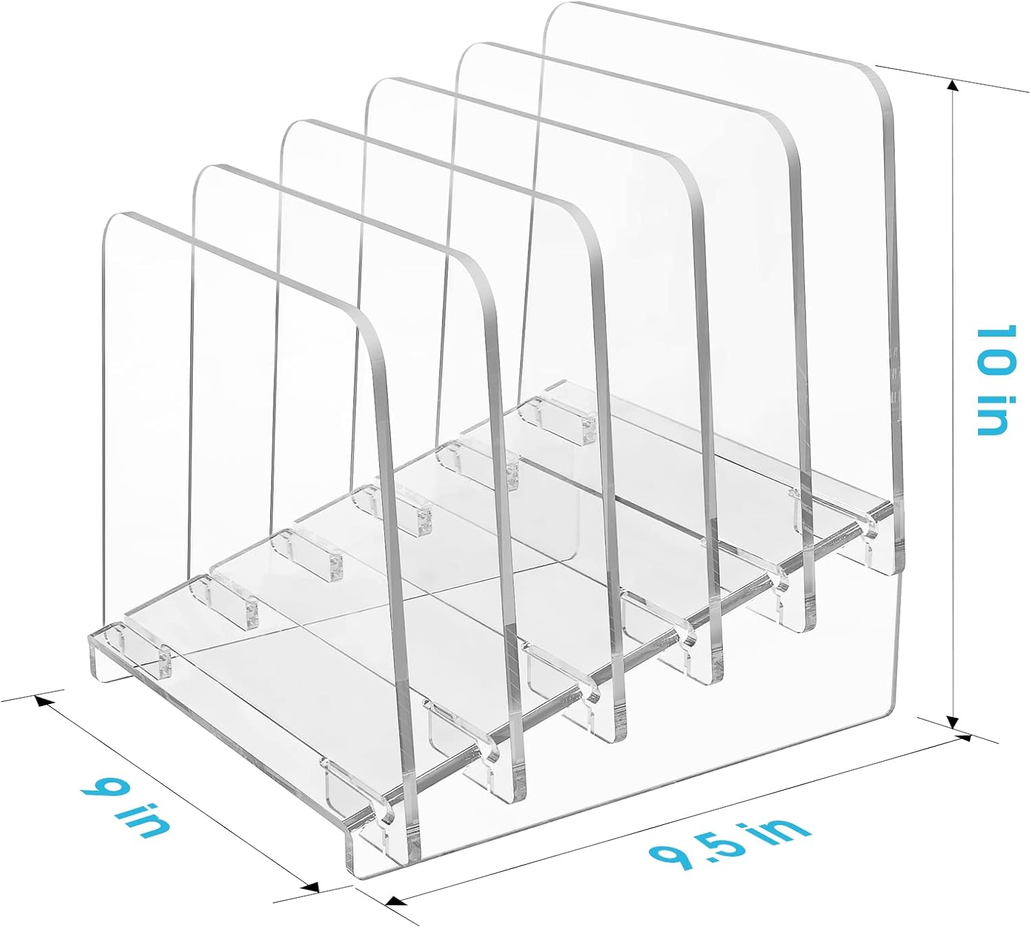 MaxGear 5-Section Acrylic Desk File Organizer, Clear J49880