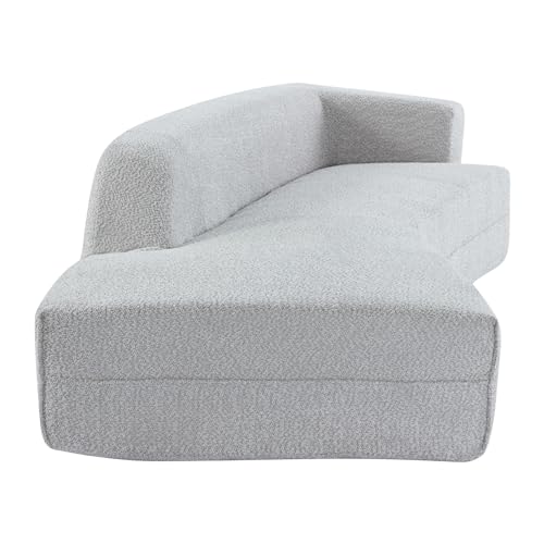 HomSof Curved Chaise Lounge Sofa for Living Room, Grey Z260