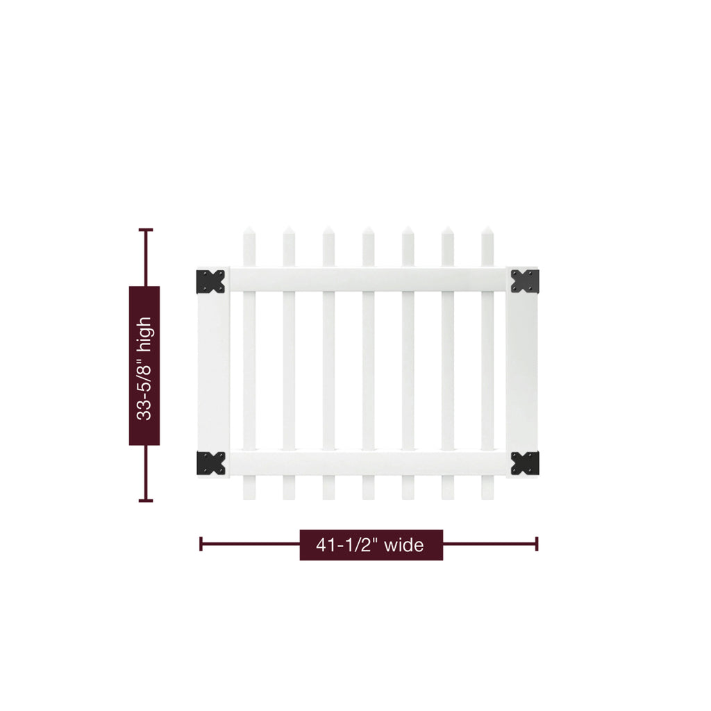 Chelsea 3 ft. x 42 in. White Vinyl Picket Fence Gate P382315