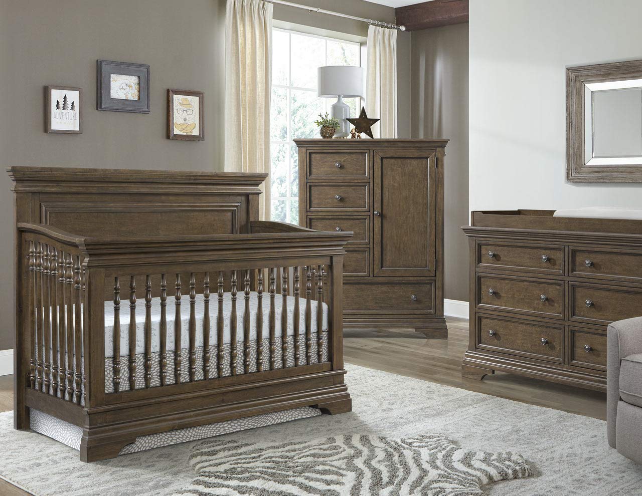 Westwood Design Olivia 4 in 1 Convertible Crib, Brushed Rosewood X82176