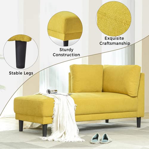 Mid-Century Modern Fabric Corner Lounge Chair, Yellow N877