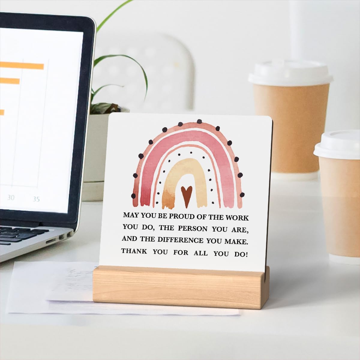 Motivational Desk Decor for Women Office Cubicle 4x4 Inches V537412