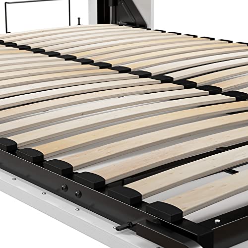 Bestar Pur Full Murphy Bed with Storage Unit, 84-inch Wall Bed in Bark Grey N390875