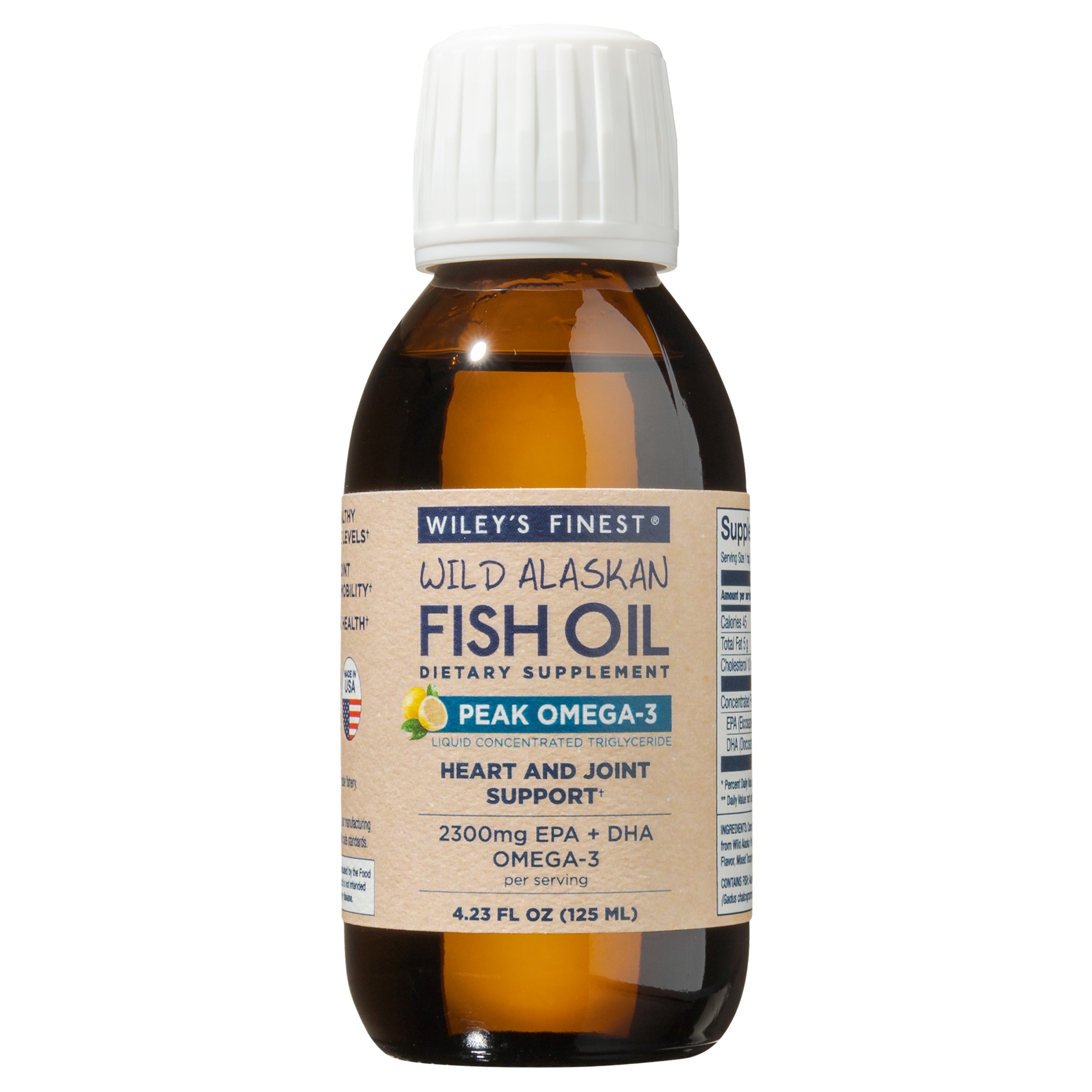Wiley's Finest Wild Alaskan Fish Oil Peak Omega-3 Liquid, 4.23 oz.