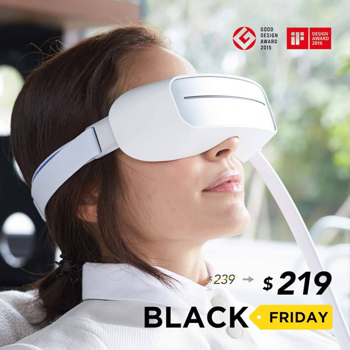Aurai-The World&s 1st Cooling and Heated Water-Propelled Eye Massager for Eye Strain, Dry Eye, Stress Relief, Dark Circles, Puff