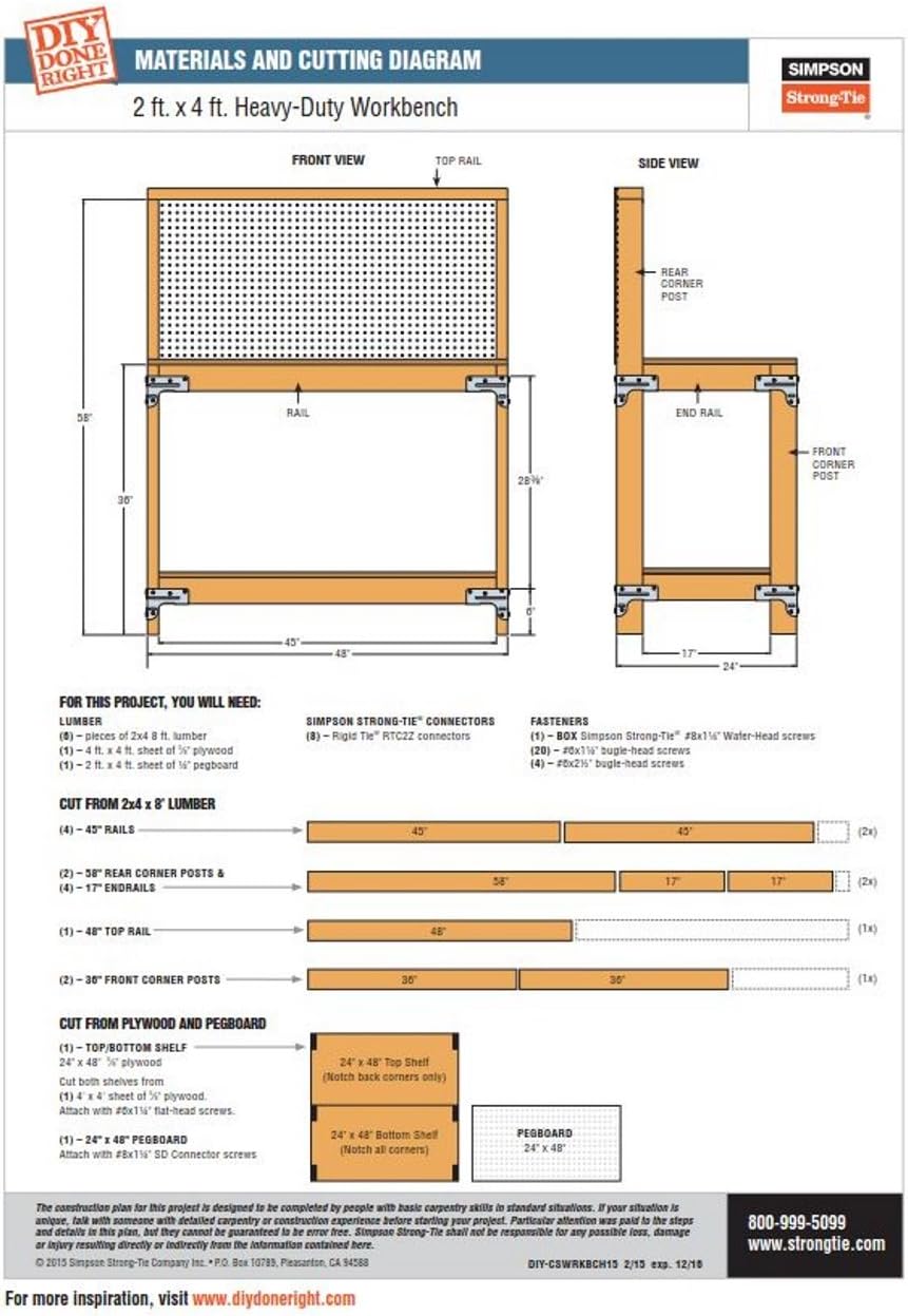 Simpson Strong-Tie WBSK Workbench and Shelving Hardware Kit K7231