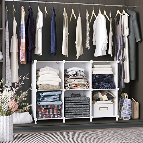 AWTATOS Cube Storage Organizer, 6-Cube Plastic Bookshelf, Translucent S940