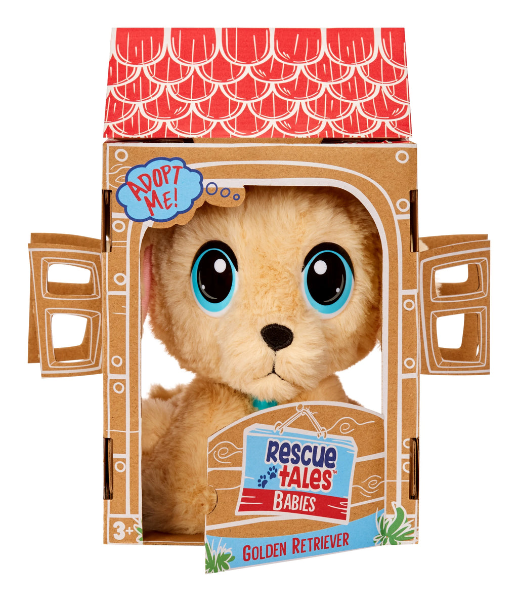 Little Tikes Rescue Tales Adoptable Pets Golden Retriever Interactive Plush Toy with Collar and House O927