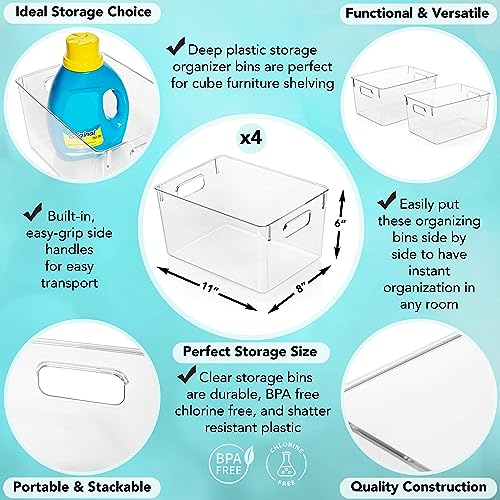 ClearSpace Clear Plastic Storage Bins for Pantry, Cabinet & Kitchen Organizing T25680
