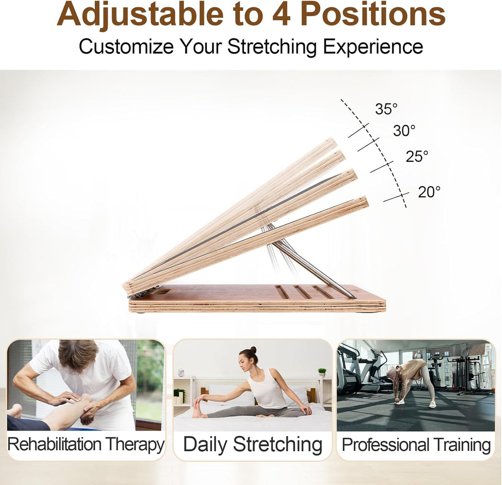 StrongTek Portable Wooden Slant Board for Calf Stretching, Adjustable, Non-Slip, 350 LBS Capacity Q69391