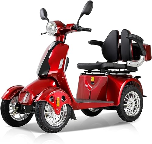 ccko Folding Mobility Electric Scooter 60V 800W for Adults, 4 Wheel, Red W907