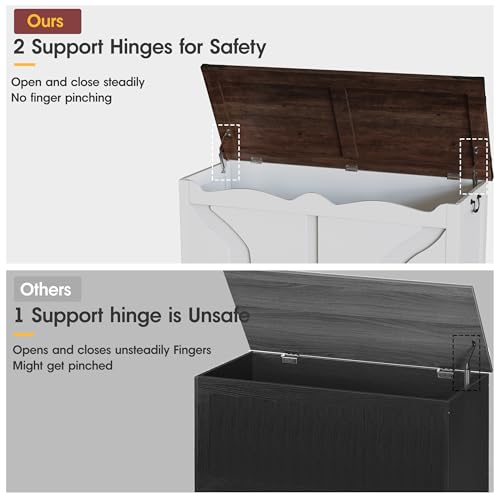 Maupvit Storage Chest with 2 Safety Hinges, White V554
