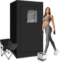 Portable Steam Sauna for Home Spa,Full Size Steam Room for Relaxation,600D Canvas Sauna Tent Personal Sauna Box with 3L &1000W Steamer,Foldable Chair,67.7"x 39.3"x 30.7",Black