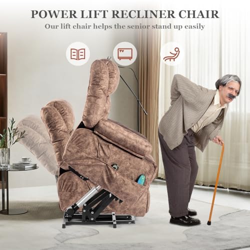 Power Lift Recliner Chair for Elderly with Heat and Massage, Fabric K7688