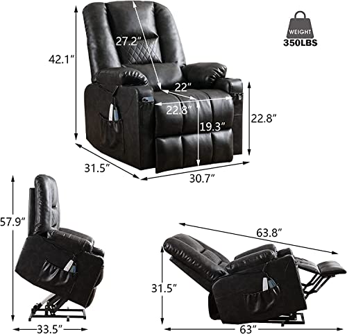 Power Lift Recliner Chair with Massage and Heat for Elderly Adults J54794