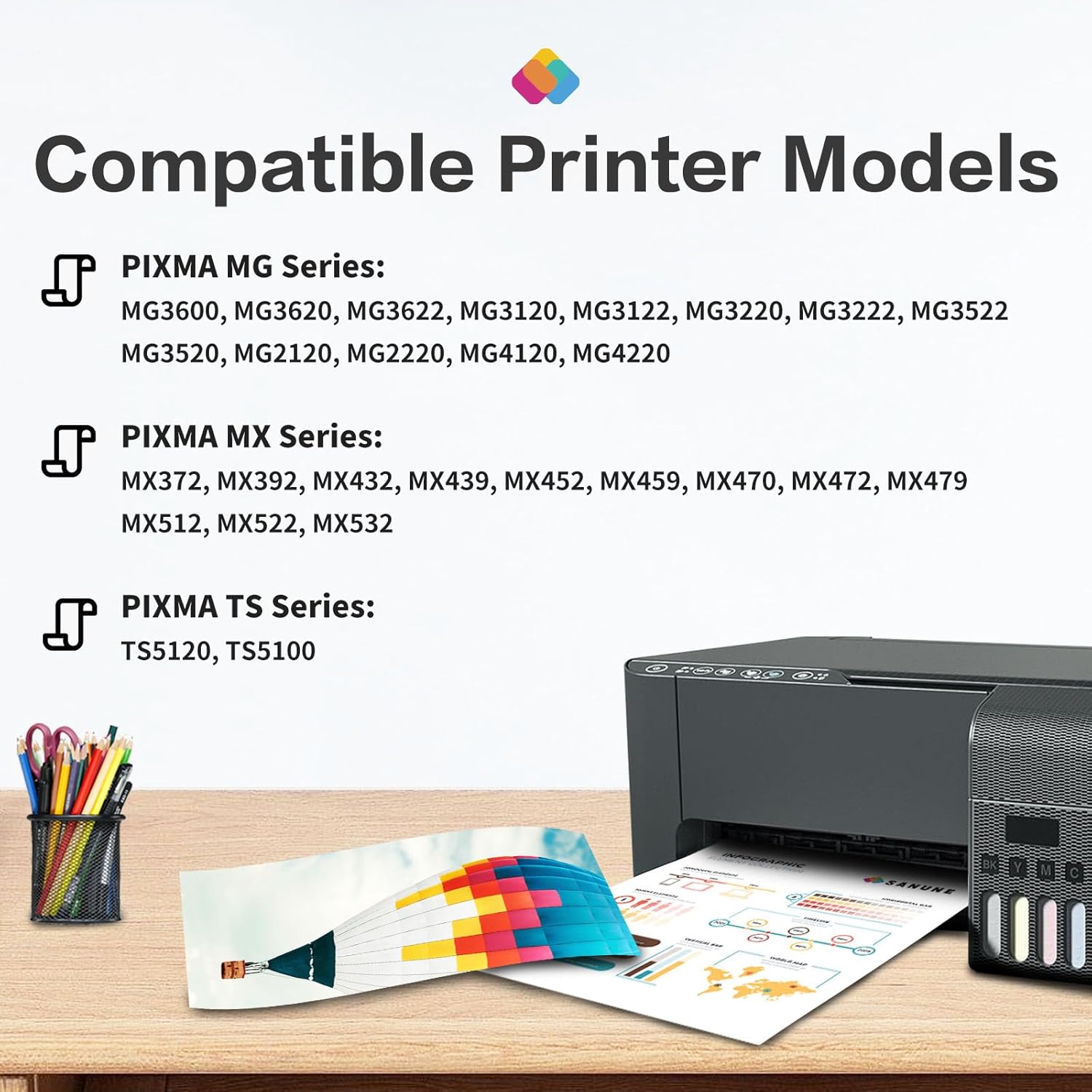 Remanufactured Ink Cartridge Combo Pack for Canon 240XL 241XL Printers W5274