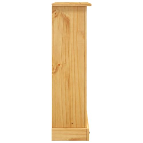 3-Tier Bookcase Mexican Pine with 3 Shelves for Home Office F72781